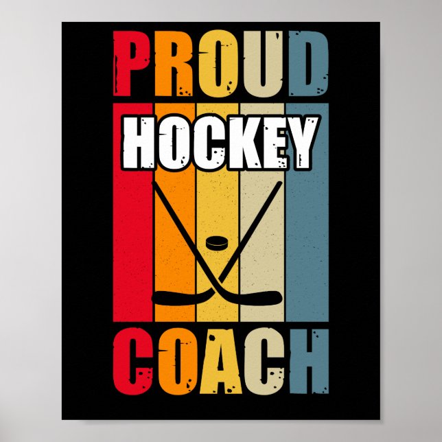 Poster Entraîneur de hockey fière couleur (Devant)
