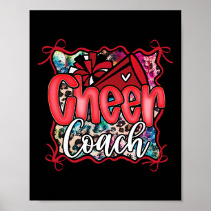 Poster Entraîneur de pom-pom girls papa Coquette rouge Mé