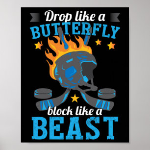 Poster Entraîneur du joueur de hockey amusant de hockey s