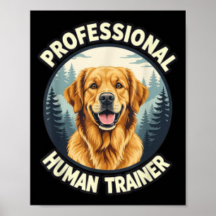 Poster Entraîneur Humain Professionnel de Retriever Doré