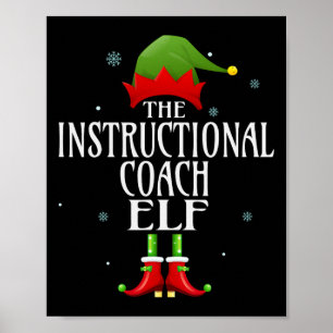 Poster Entraîneur instructif Elf Xmas Groupe de famille c