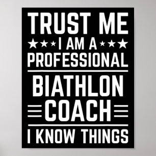 Poster Entraîneur professionnel de biathlon Funny Coach d