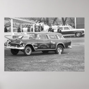 Poster Entrave vintage emballant - Chevy 1955 BelAir