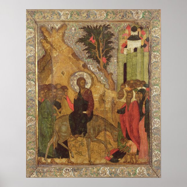 Poster Entrée à Jérusalem, Ecole de Moscou (Devant)