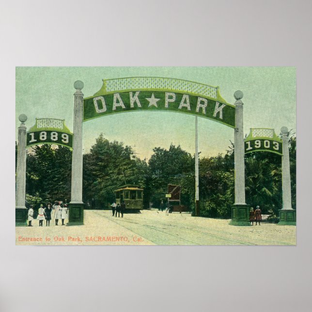 Poster Entrée de la vue du parc Oak (Devant)