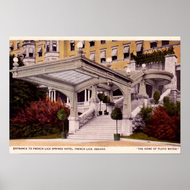 Poster Entrée de l'hôtel French Lick Indiana Springs (Devant)