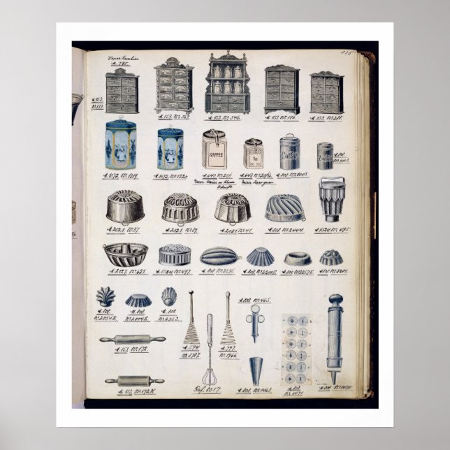 Poster Entreposage de cuisine et ustensiles d'un catalogu (Devant)