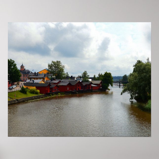 Poster Entrepôts rouges, Porvoo, Finlande (Devant)