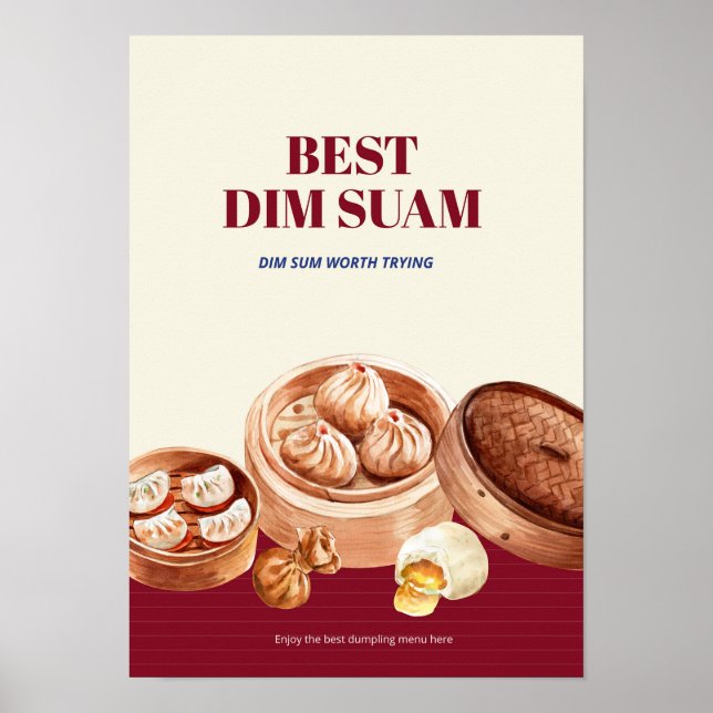 Poster Entreprise Dimsum Watercolor (Devant)