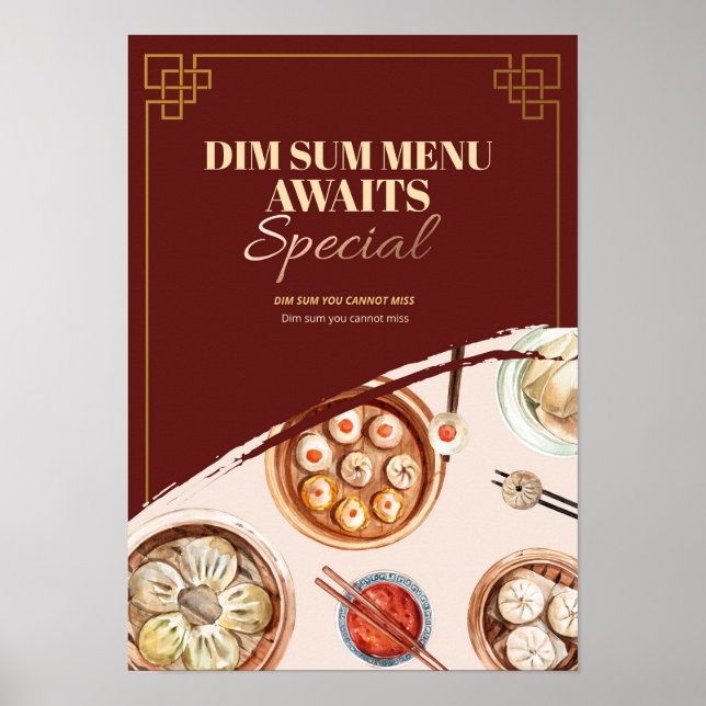 Poster Entreprise Dimsum Watercolor (Devant)