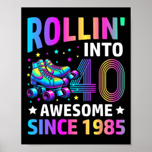 Poster Entrer dans les 40 ans patine 40e anniversaire Gif