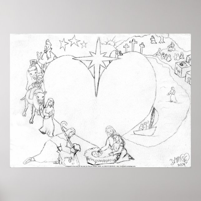 Poster Enveloppé dans les bras de Son Amour (Devant)