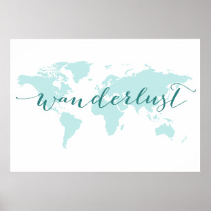Poster Envie de voyager, désir de voyager, carte