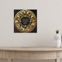 Epais Peacock Cadre de plumes Versets de la Bible