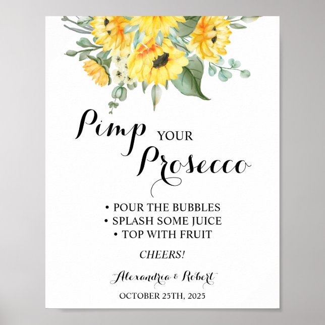 Poster Épanouissez vos tournesols de Prosecco Mariage de  (Devant)