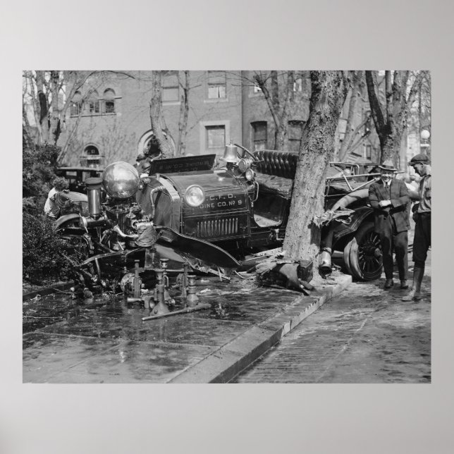 Poster Épave moteur incendie, 1922 (Devant)