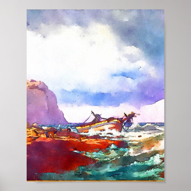 Poster Épave sur la côte norvégienne (Devant)