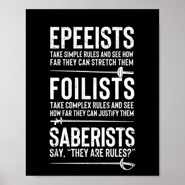 Poster Epee fencer fencer fencer fencer fencer fencer clô (Devant)