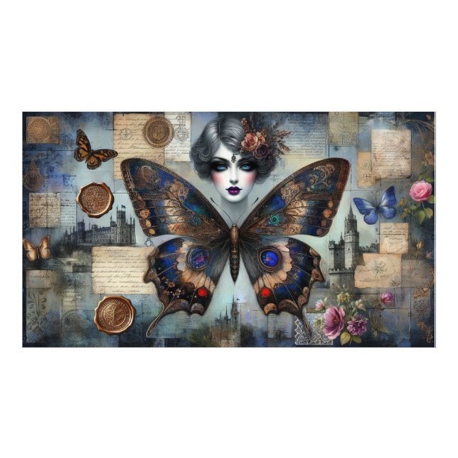 Poster Ephemera Viktorianisch Lady Gothic Butterfl (Vorne)