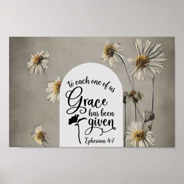 Poster Éphésiens 4:7 Pour chacun de nous, la grâce est do (Devant)