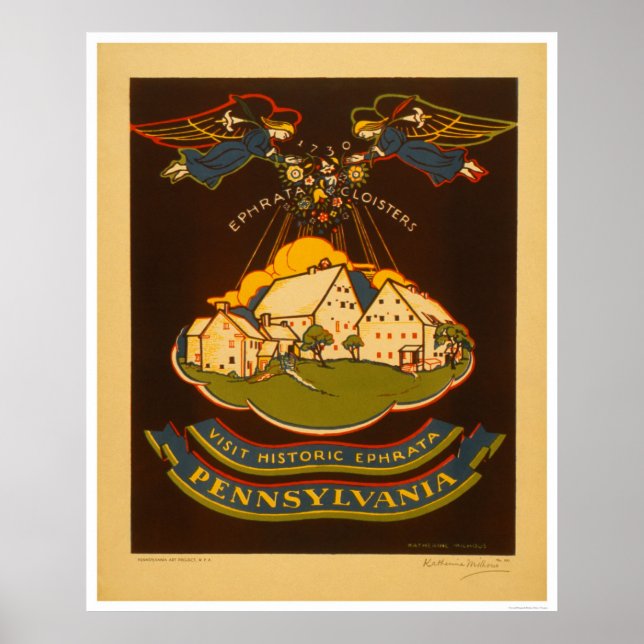 Poster Ephrata Pennsylvanie 1938 WPA (Devant)