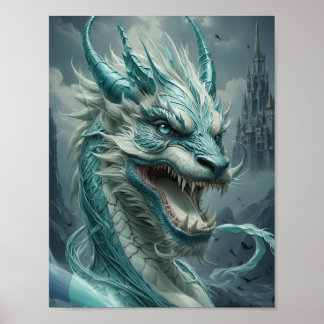 Poster Epic Blue Storm Dragon