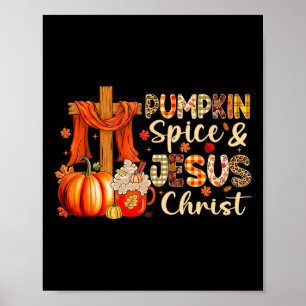 Poster Épice citrouille Jésus Christ Thanksgiving automne