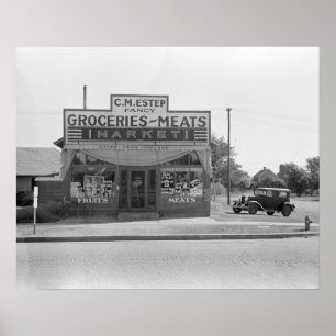 Poster Épicerie, 1938. Photo ancienne