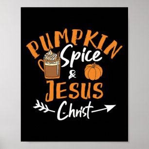 Poster Épices citrouilles Et Jésus Christ Fun Fall Christ