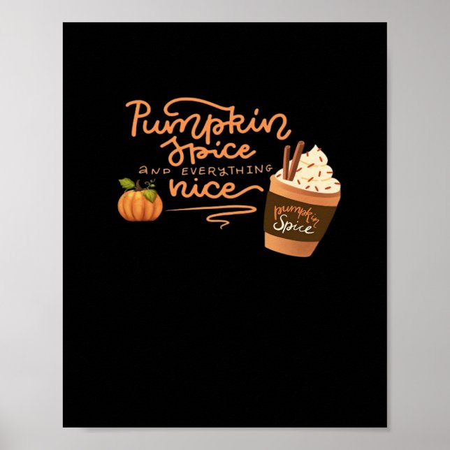 Poster Épices citrouilles Et Tout Beau Automne Art Avec P (Devant)