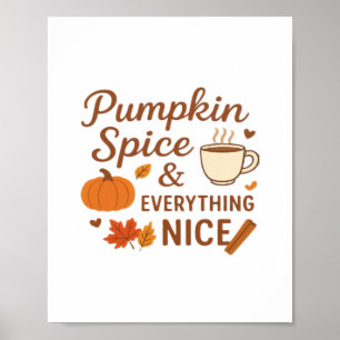 Poster Épices citrouilles Et Tout Joli Design Automne