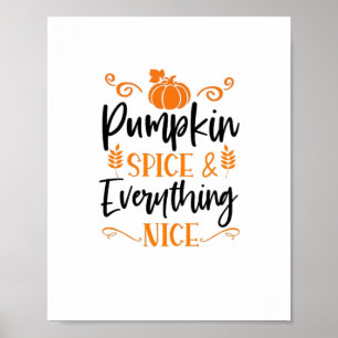 Poster Épices citrouilles Et Tout Nice - Citation Thanksg