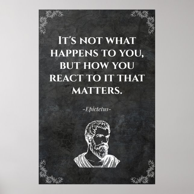 Poster Epictetus wise quote. Wisdom (Devant)