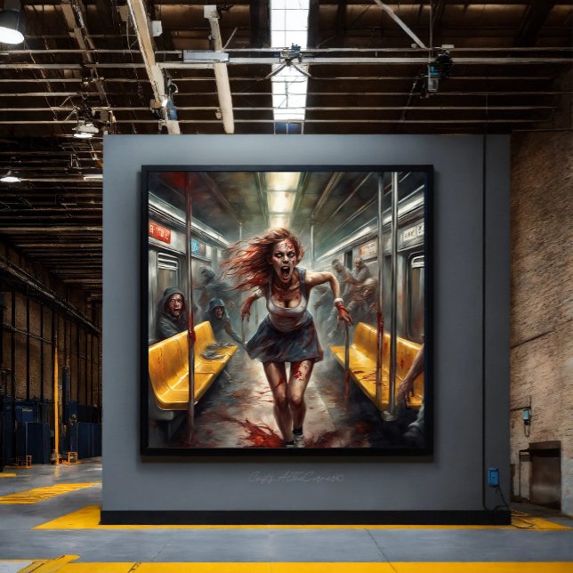 Poster Épidémie De Zombie En Train (Créateur téléchargé)