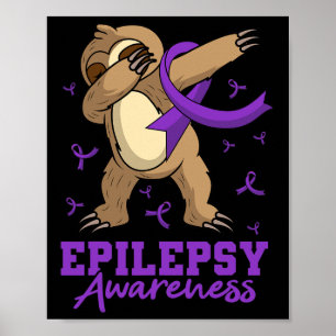 Poster Epilepsie Connaissance Sloth Dabbing Epileptiques