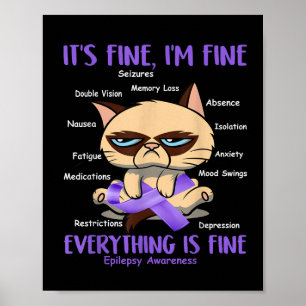 Poster Epilepsie Conscience Chat Votre Bataille Est Mon G