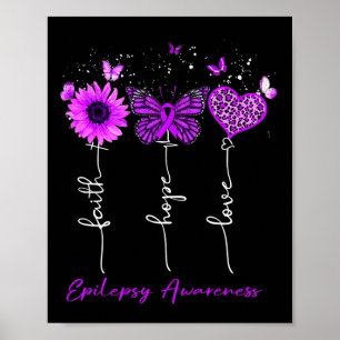 Poster Epilepsie Conscience foi Espoir Amour Leopard Sunf