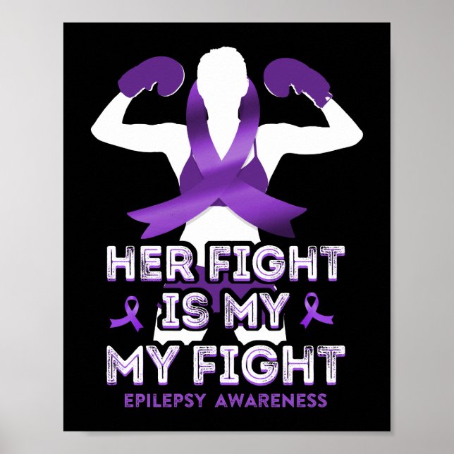 Poster Epilepsie Conscience Son Combat Est Mon Ribbon Com (Devant)