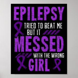 Poster Epilepsie Guerrier Jour Epileptique Fille pourpre