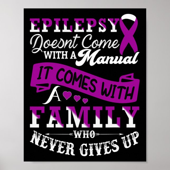 Poster Epilepsie Guerrier pourpre Ribbon Epilepsie Sensib (Devant)