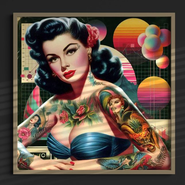 Poster Épingle à ondes rétro des années 1980 (Créateur téléchargé)