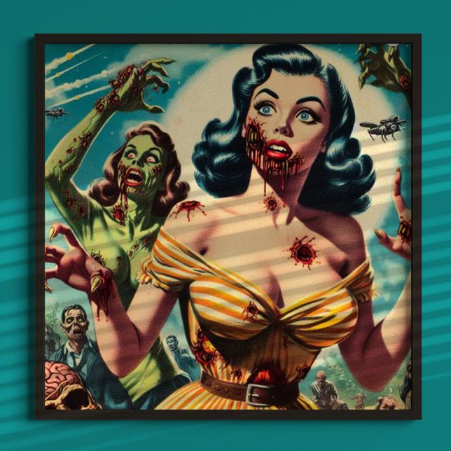 Poster Épingle Déplaisante vintage Zombie (Créateur téléchargé)
