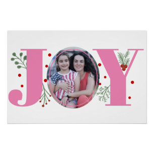 Poster Épingle et vert Joie, baies photo de Noël