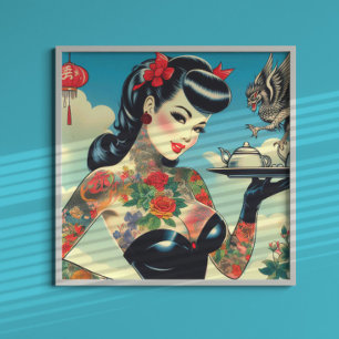 Poster Épingle japonaise tatouée