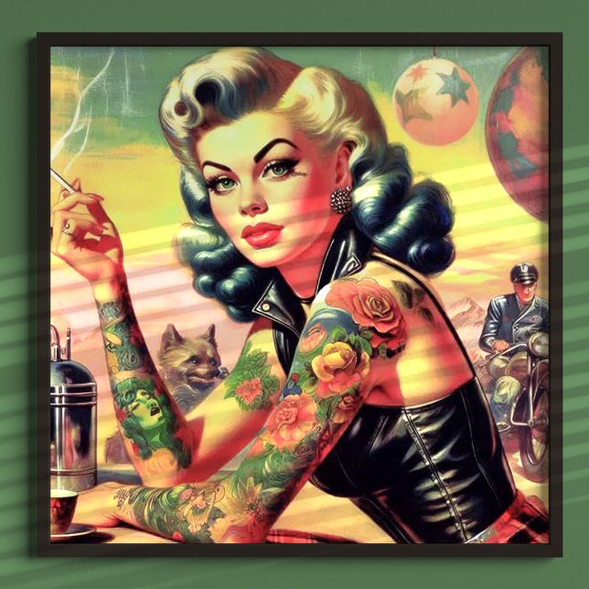 Poster Épinglette de vélo tatouée (Créateur téléchargé)