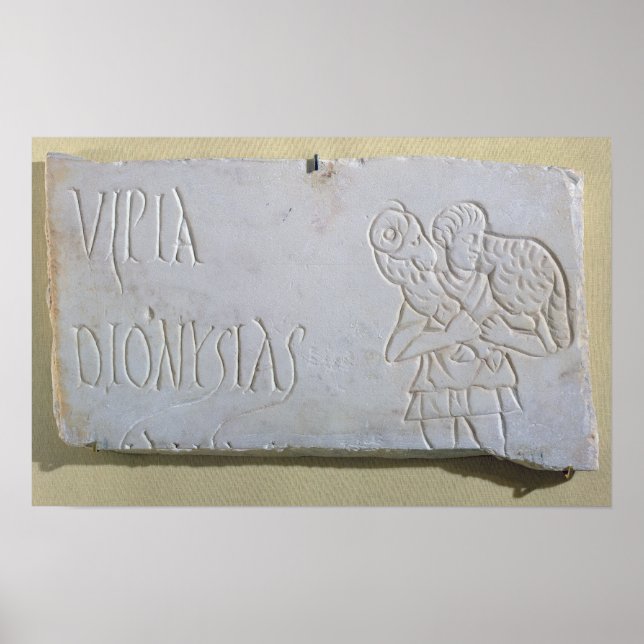 Poster Epitaph avec un soulagement du Bon Pasteur (Devant)