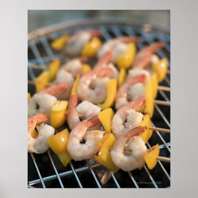 Poster Eplucher avec crevettes grillées et poivrer Suède. (Devant)