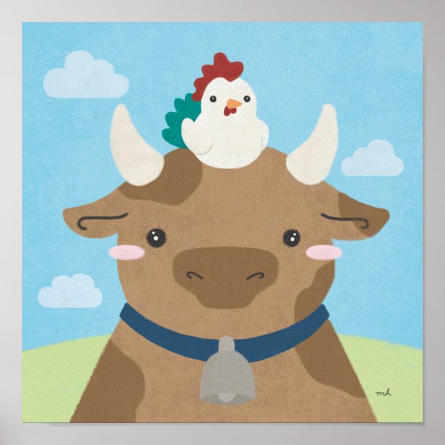 Poster Époux - Vache et poussin (Devant)