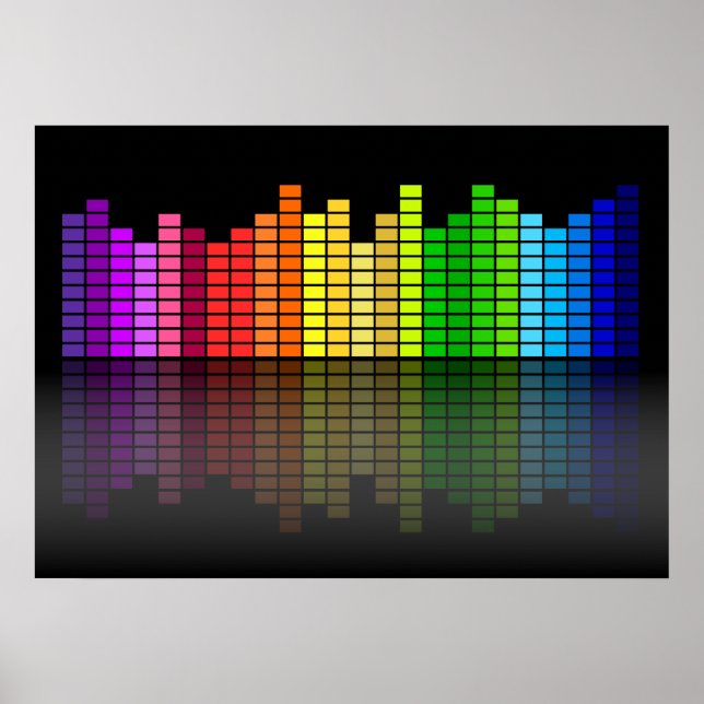 Poster Equalizer de musique colorée (Devant)