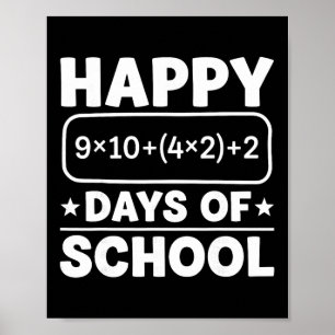 Poster Équation mathématique drôle Joyeux 100 jours d'éco